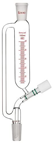 stonylab Ampoule à Addition Graduée à Compensation de Pression, Entonnoir en Verre Borosilicate avec Joint 24/40 et Vanne à Vide pour Laboratoire, 100 ml
