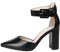Rio Fiore Damen Pumps, Schwarz, 8,5cm Blockabsatz, PU-Leder, Bequeme Pumps mit Absatz, Riemchenpumps, 2062A-9-J-15 (Black PU, 38EU)