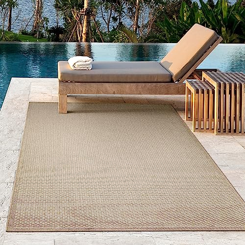 the carpet Toulouse - In- und Outdoor Teppich für Wohnzimmer und Küche - Pflegeleicht, Wasserabweisend, Robust und Strapazierfähig, Beige, 140 x 200 cm