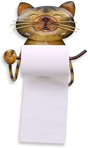 COERSD Porte-Rouleau De Papier Toilette Chat Porte-Serviettes Vintage Fer Fabriqué À La Main Animal Porte-Papier Hygiénique Support pour Salle De Bain Cuisine