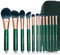 ENZO KEN Naturfaser und Ziegenhaar Make-up Pinsel Set Professionell - Kombinierte Haar Kosmetikpinsel Mit Handtasche, Grün - Natürliche Pinsel - Moyu