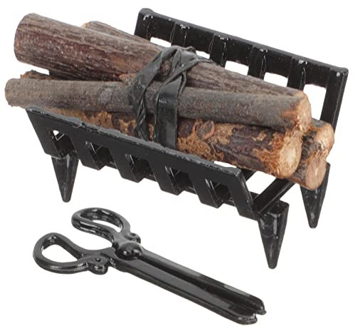 Yardwe 1 Juego Modelo De Chimenea De Juguete Aro De Leña Pequeño Estante De Leña De Juguete Leñero Modelo Mini Troncos De Chimenea Mini Leña Metal Niño Nostalgia Estante Pequeño