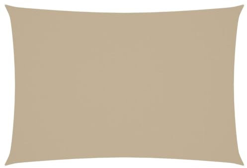 HIGSOSE Voile d'ombrage en Tissu Oxford Rectangulaire 3x5 m Beige Toile Ombrage Jardin Imperméable Résistant aux UV Parasol de Terrasse Plein Air Aire de Jeux Parasol de Patio Balcon