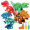 JICONEE Dinosaurier Montage Spielzeug 4 Stück Pädagogisches DIY Dinosaurier Spielzeug Geschenk für Jungen Mädchen Geburtstag ab 3 Jahre