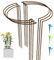 LyTaispuly 6 Pack Rusty Metal Garden Plant Support Stakes Tall(Raw Steel Designed to Rust), 40cm High Large Strong Half Round Hydrangea Ring Cage, Bow Type Flower Hoops for Outdoor Peony Rose Tomato