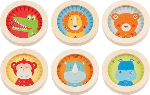 Ameisenkeks® Kugelgedulsspiele rund Tiere 6 Stück - ideal für Kindergeburtstage