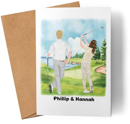 Kiddle-Design Golfer Pärchen Karte Personalisiert Golfgeschenk für Golfspieler Golftrainer Geburtstagskarte Geburtstag Golfer Mann Golf Gadget
