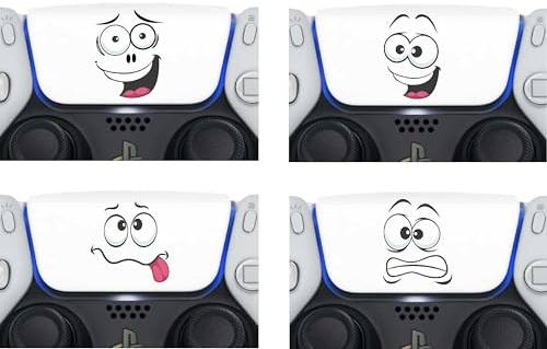 Skins4u 4er Set Aufkleber Sticker für Playstation 5 Controller PS5 Touchpad, lustige Gesichter, 4 Stück, selbstklebend Vinyl Folien Skins