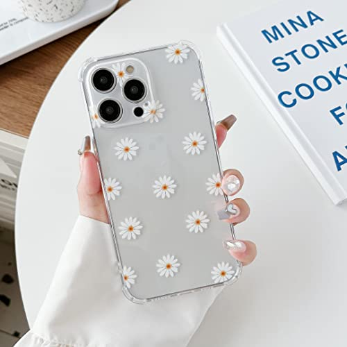 ZTOFERA Hülle für iPhone 14 Pro, Transparentes Klares Weiches TPU Hülle mit Gänseblümchen Muster, Ultra Dünne Kratzfeste Silikon Gel Schutzhülle für iPhone 14 Pro (6,1) - Gänseblümchen