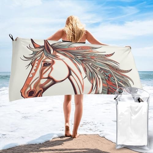 MMSJSBVY Amor Arrow Love Horse Mikrofaser-Reisehandtuch, leicht und schnell trocknend, geeignet für Outdoor-Camping, Reisen, Schwimmen, Fitnessstudio, Zuhause usw. 80 x 160 cm