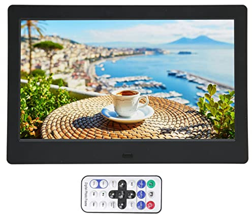 Digitaler Bilderrahmen, 10,1 Zoll Smart Digitaler Bilderrahmen mit Fernbedienung, 1024 X 600 TFT-LCD-Bildschirm, Unterstützt Automatische Wiedergabe (Black)