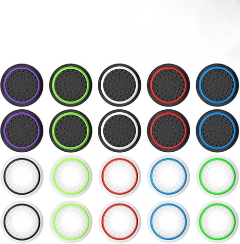 SHSHbuy Tappi Pulsanti in Silicone Copertura di Protezione,20 Pezzi Grip Joystick Cap Analogico,Accessori Controller,Copertura Tappi Thumbstick per PS5,PS4,Xbox 360