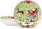 VEWEET, Juego de 4 Cuencos de Navidad para Pasta de 1440 ml de Porcelana, Bols Navideños Ideales para Pasta, Sopa y Ensaladas, con Motivos de Reno, Acebo y Papá Noel, en Colores Verde, Serie XMAS