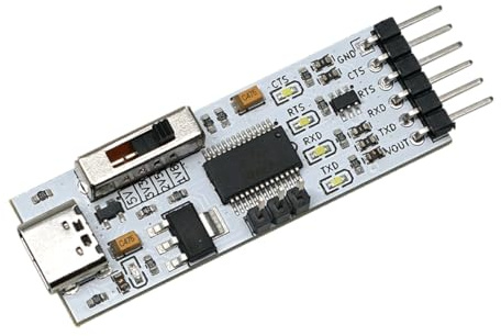 diustou USB zu UART 1.8V/2.5V/3.3V/5V USB zu TTL Adapter Serielle Kommunikation CH340 CP2102 FT232 Chip optional (FT232 USB C)