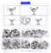 Lyeteung 35 PCS M4/M5/M6/M8 Butterfly Nut Set, Stainless Steel Wing Nuts, Hand Twist Tighten Ear Wingnuts, with 35 PCS Flat Washers, for DIY Tools, Machinery, Electronic Equipment