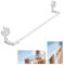 Tringle Rideau 120-210cm Barre Telescopique Angle De Rotation De 180 Barre De Rideau De Douche Avec Ventouse Antidérapante Barre De Penderie Capacité De Charge 25kg Pour La Salle De Bain(White)