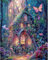 Viojrlly Juego de pintura de diamantes, juego de pintura de diamantes 5D, juego de pintura de paisajes de castillos, punto de cruz redondo de diamantes, para la decoración de la pared de la casa
