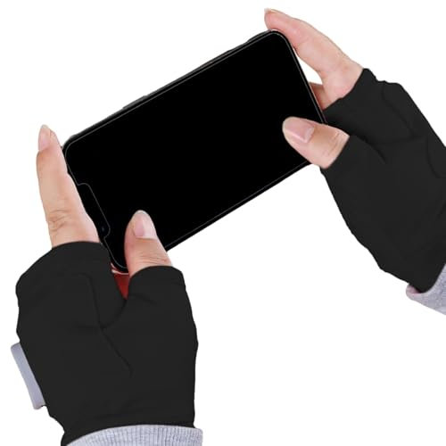 Rechargeable Fingerless Heated Gloves,Touchscreen 3-Speed Adjustable USB Charging Half-finger Gloves,Heated Gloves For Winter,Thin Heated Gloves For Men, Fast Heating,Electric Gloves For Women