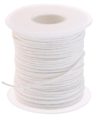 JIHUOO 200 Feet Cotton Candle Wick Roll Braided Candle Wick Spool Candle Making Wick Taper Candle Cotton Wick Oil Candle Wick Replacement Cotton Craft String Candle Craft Supplies