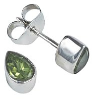Ohrstecker 925 Silber Peridot leuchtend grüner Stein Edelstein Ohrringe echt Silber Damen Sterling Silber Stecker Geschenk (MOS-101-59)