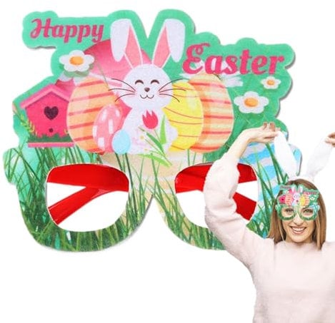 Poupangke Bunny Photo Booth Props | Osterei Brillen Rahmen Foto Requisiten für Erwachsene | Neuheit Bunny Ostern Brille Requisiten für Geburtstage, Festivals, Ostern