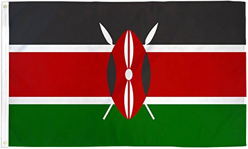 Bandera de Kenia de poliéster de 3 x 5 pies, banderas internacionales