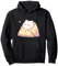 Niedliche Kawaii-Katze, schlafende Katze in Decke, Charakterkunst Pullover Hoodie