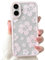 NITITOP Coque pour iPhone 16 Transparente Mignonne Fleur Motif Hibiscus Floral pour Femmes Filles Bordure Rose Doux TPU Antichoc Protection Caméra Étui - Rose