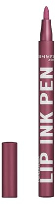 Rimmel Thrill Seeker Lip Ink Pen, 220 Felted Flush, Lipstick, Pen-Like Precision Applicator, Kiss-Proof & Transfer-Proof, Buildable Colour, Vegan Formula, 1.7ml