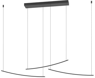 Eglo LED Pendant Light Vileggi | adjustable dining table lamp with dimmable Dip Switch, black metal ceiling lamp, warm to cool white, 3600 lumens