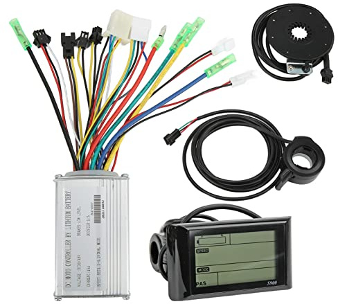 MechKit E-Bike Brushless Motor Controller Kit, DC 36V 48V 250W 350W 15A Sinuswellen Controller S900 LCD Anzeigefeld 130X Daumengas 8C Power Assist Sensor Kit für Elektrofahrrad Elektroroller