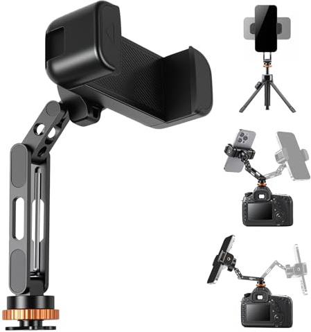 Handyhalterung Kamera Kaltstellenadapter, 360° Drehbarer Smartphone Halter mit 1/4 Gewinde, Universal Handyhalter für DSLR/Spiegelreflexkamera/Stativ, Ideal für Vlogging, Live Streaming & Fotografie