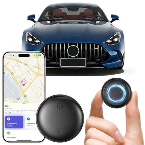 GPS-Tracker Auto Ohne ABO, Magnetischer GPS-Tracker für Fahrzeuge Kompatibel mit iOS und Android,Globale Ortung Versteckter Fahrzeug-Tracker,IP67 Wasserdicht,Austauschbarer Akku,365 Tage Akkulaufzeit