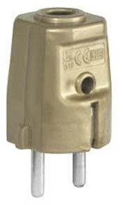 Schutzkontakt-Stecker, Iso, gold