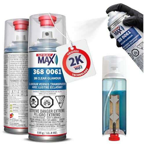 SprayMax 2K Glamour High Gloss Clear Coat | 2K Automotive Clear Coat Spray Paint | High Gloss Finishing Spray | UV-Resistant, Scratch & Gasoline Resistant | Professional Grade 11.8 oz