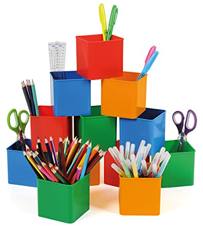 Classmaster SP12 Desk Pots – Storage Containers for Pencils, Pens & Office Supplies (Pack of 12)