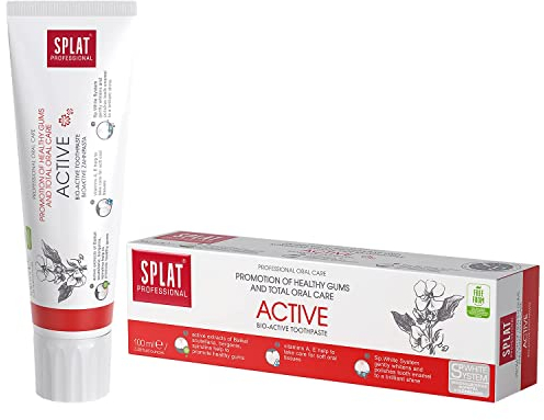 SPLAT PROFESSIONAL Active Zahnpasta mit Heilpflanzen die irritiertes Zahnfleisch beruhigen und den Zahnschmelz mit wichtigen Mineralien versorgen in einer praktischen 100ml Packung