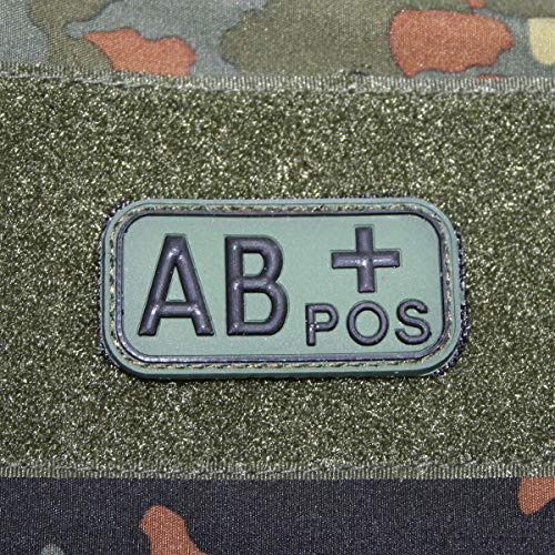 Copytec BW Blutgruppen Patch AB+ POS Erkennung Blut Sani Uniform Blood 5x2,5cm #18641