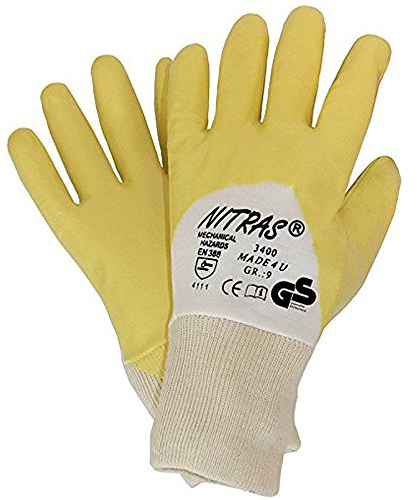 144 Paar 1 Box Nitrilhandschuhe Arbeitshandschuh-Gelb Nitras Premium EN 388 Cat 2 (Größe 10)