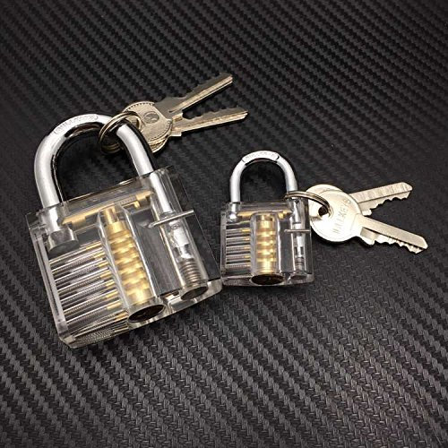 2 x Lock Picking Übungsschloss incl. Schlüsseln. Bügelschloss Schlösser knacken - Hobby - Übungsschloss Manipulationszylinder- Kreditkartendietriche, Dietrichset Geocaching