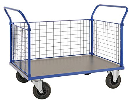 Plattformwagen mit 3 Seitenteilen | Eine Serie mit Gitterwand-Plattformwagen Kommisionierwagen Aufbewahrungswagen
