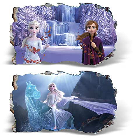 2Pcs Wandtattoo 3D Effekt XXL Wandaufkleber Fenster für Mädchen Kinderzimmer Wanddurchbruch Tattoo Wandbild Groß 1000mmx600mm V01