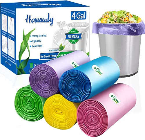 Petits sacs poubelle de 12 litres, sacs poubelle extra résistants pour la maison, le bureau, la cuisine (RA)