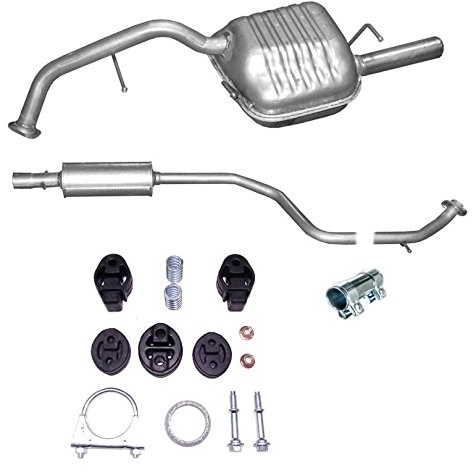 Auspuff ENDSCHALLDÄMPFER Mittelschalldämpfer + Montagezubehör für im Artikelbeschreibung angegebene Modell