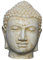 STONE art & more Buddha-Kopf, weiß antik, 30 cm, Steinfigur, Steinguss, frostfest