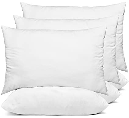 E4Emporium Luxury Polycotton Hollowfibre Non-Allergenic Pillows - Hotel Quality Polyester Pillow Pair, Hypoallergenic Case, Soft Sleeping Bed Pillows - Pack of 6 Pillows