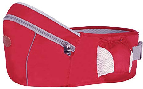 Baby Hüftsitz Einstellbar länger Gürtel Leichte Taille Hocker für 0-36 Monate Baby Kinder Ergonomischer Multi-Position Babytrage Rot Einheitsgröße