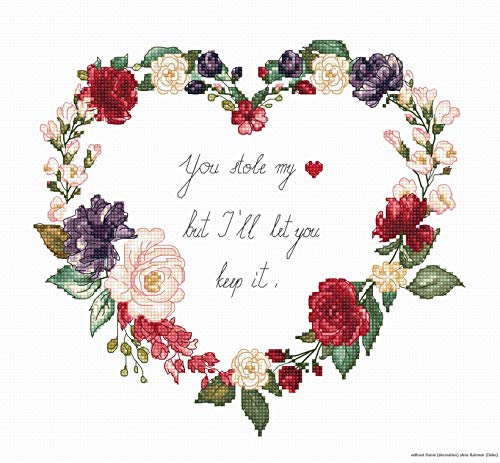 LUCAS Cross Stitch kit, Cotton, Multicoloured, 20,5x19cm
