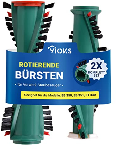 VIOKS 2х Brosse rotative Aspirateur de rechange pour brosse Vorwerk - Brosse d'aspirateur pour aspirateur Vorwerk avec brosse rotative EB 351 350