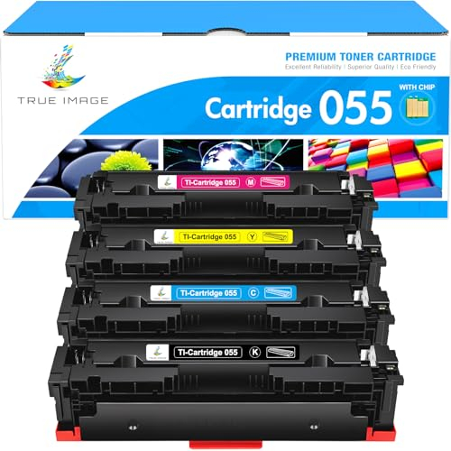 TRUE IMAGE Kompatibel Tonerkartusche Replacement für Canon 055 055H Toner Cartridge i-SENSYS MF744Cdw MF746Cx MF742Cdw LBP663Cdw LBP664Cx LBP660C MF740C (Schwarz Cyan Magenta Gelb, 4er-Pack)